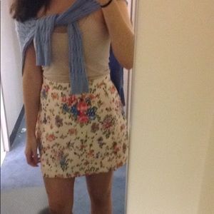 Beige floral skirt
